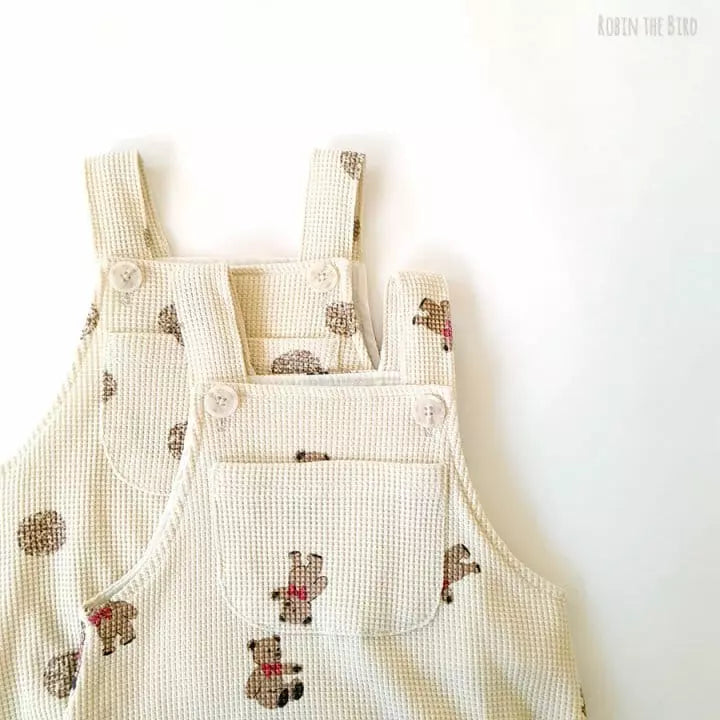 Waffle Dungarees Bodysuit